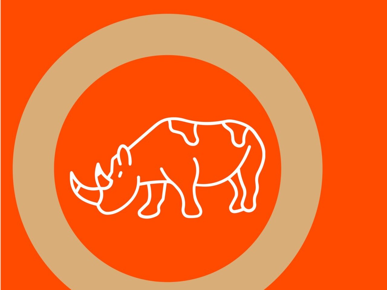 Nashorn als Umriss, Ausschnitt aus dem Schlüsselart-Plakat der Bachelorarbeit